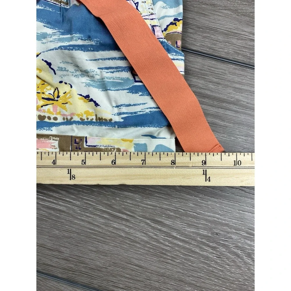 Mini Boden Girls Cityscape Print Ribbon Belt Shorts Multicolor‎ Size 7Y